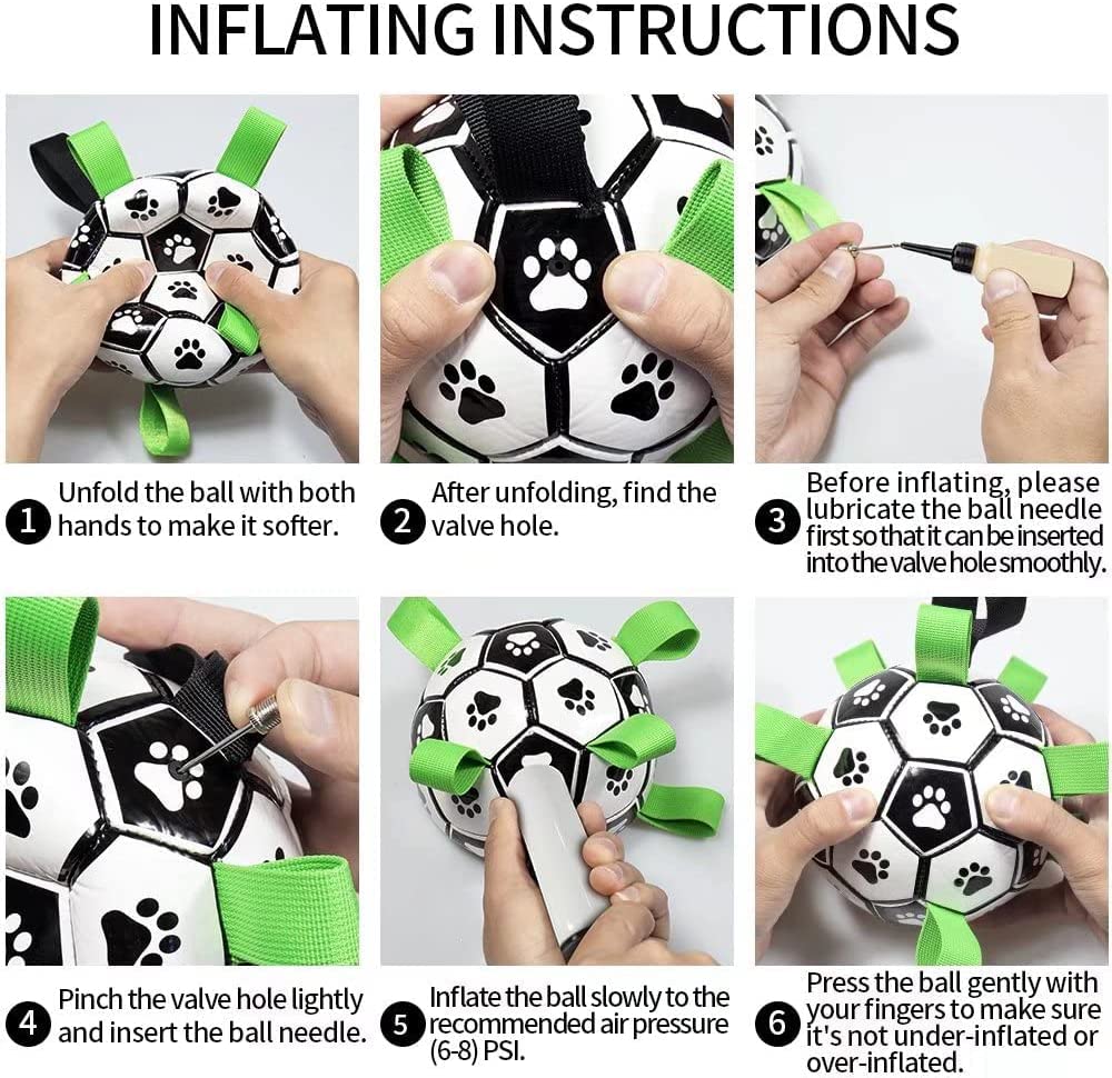 Soccer Ball for Large Dogs – Durable Tug Toy with Straps