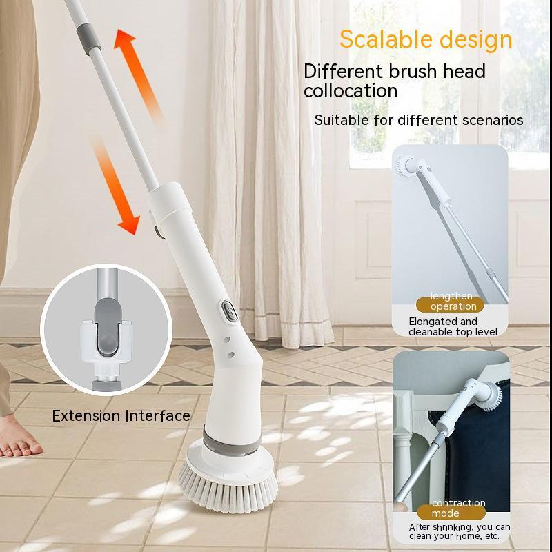 Electric Spin Scrubber with Long Extendable Handle – Cordless