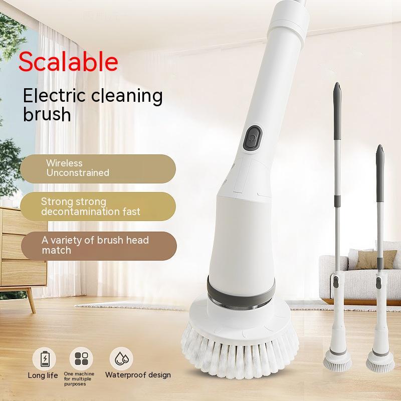 Electric Spin Scrubber with Long Extendable Handle – Cordless