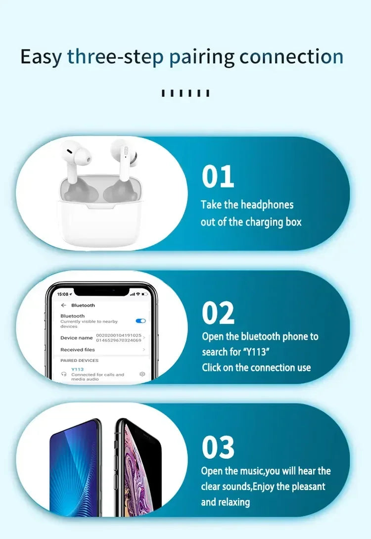 TWS Air Pro Wireless Earbuds – Bluetooth 5.0 Touch Control Earphones with Mic