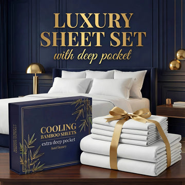 Bamboo Cooling Bed Sheet Set – 3 or 4 Piece, 14" Deep Pocket, Shrink & Fade Resistant, Skin-Friendly