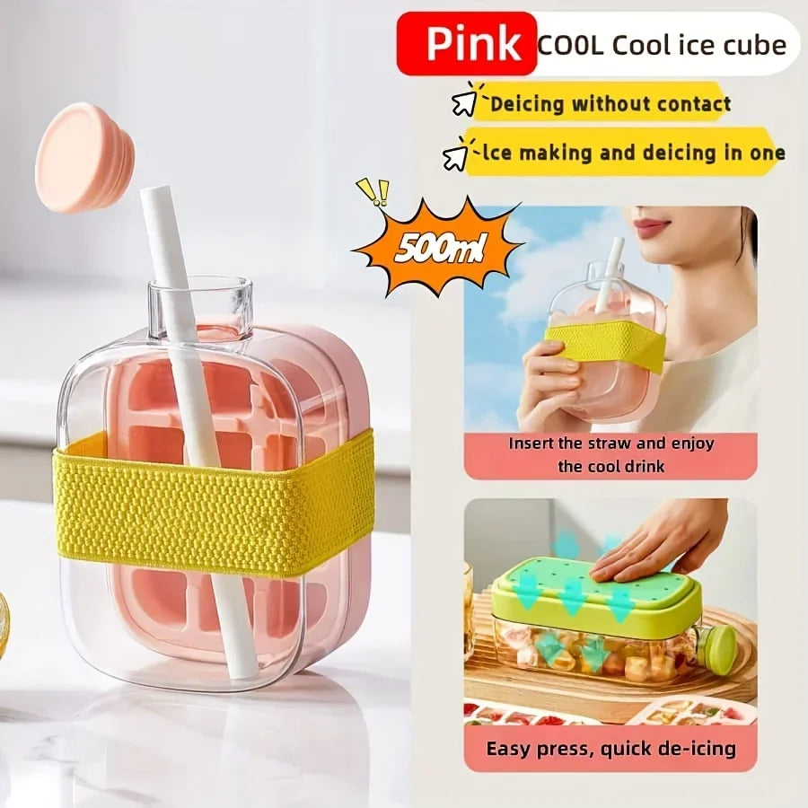 Instant Ice Maker Cup with Straw - Portable Ice Maker with Straw