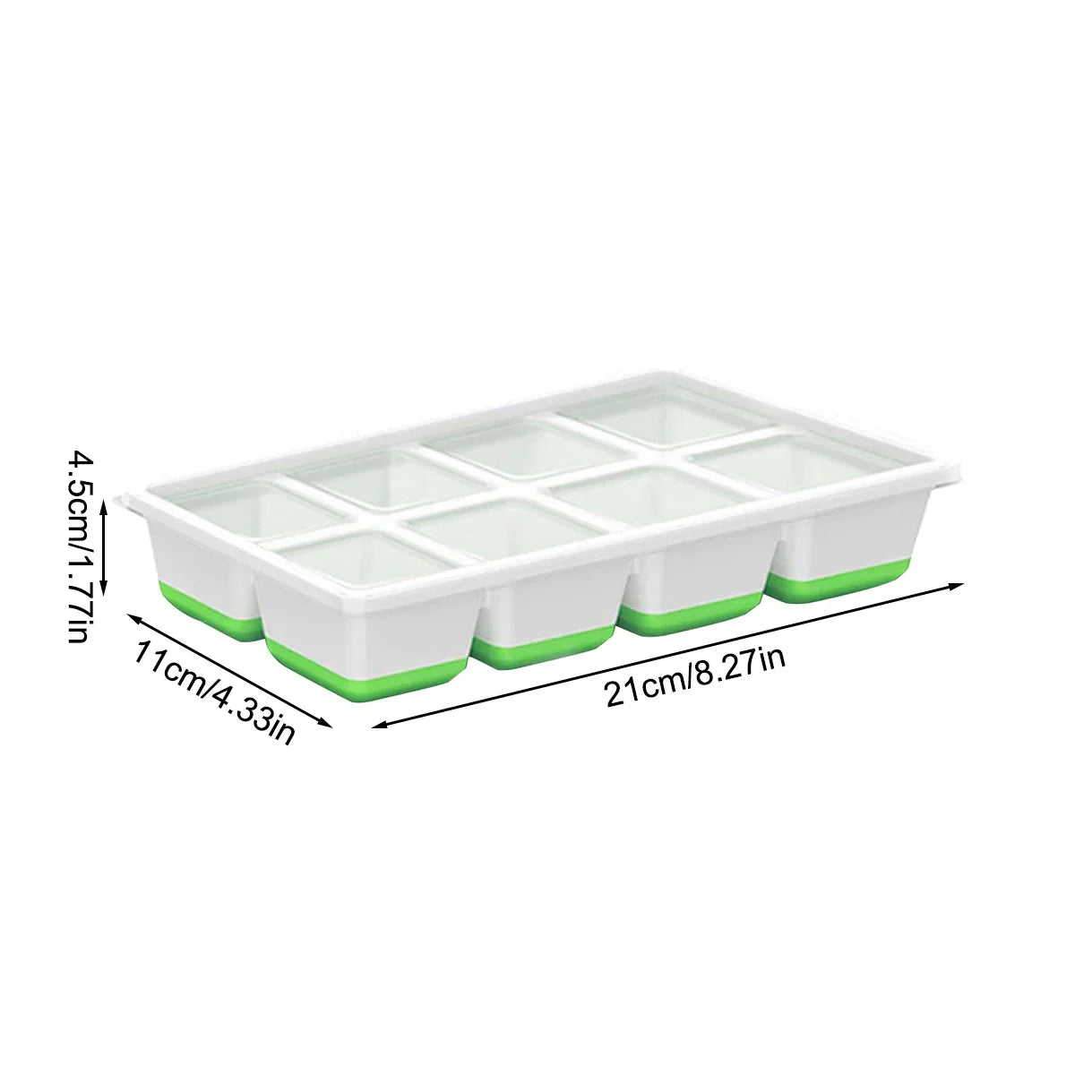 Silicone Ice Cube Tray With Lid – Stackable Square Ice Mold for Whiskey & Cocktails