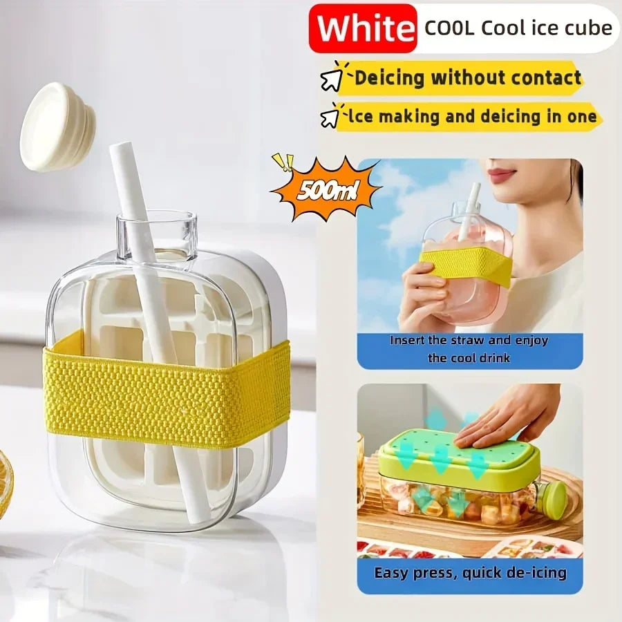 Instant Ice Maker Cup with Straw - Portable Ice Maker with Straw