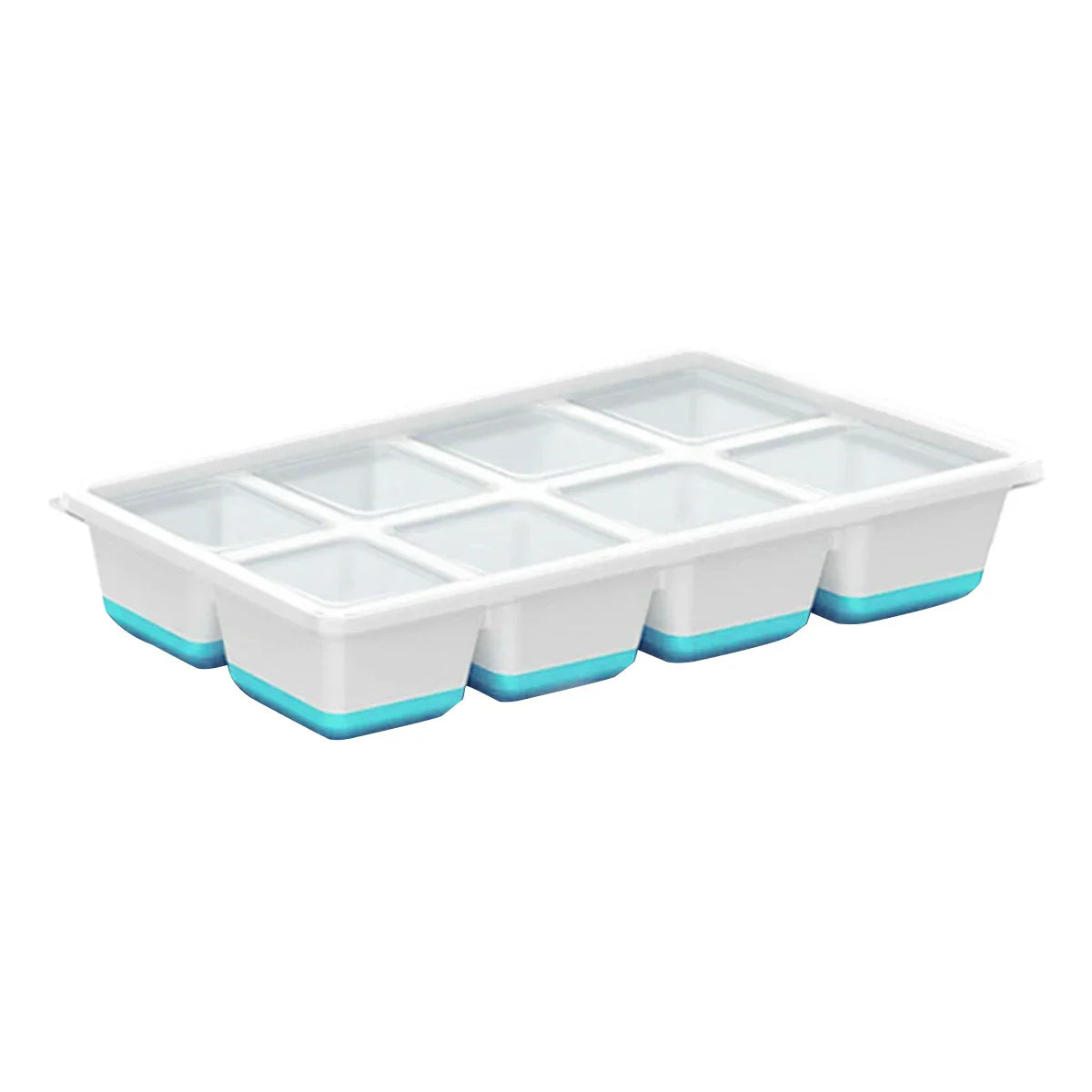 Silicone Ice Cube Tray With Lid – Stackable Square Ice Mold for Whiskey & Cocktails