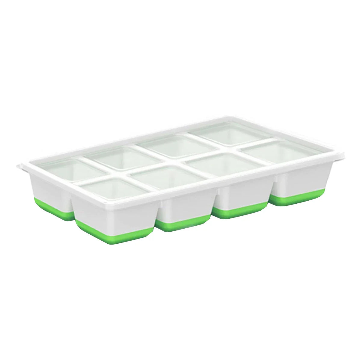 Silicone Ice Cube Tray With Lid – Stackable Square Ice Mold for Whiskey & Cocktails
