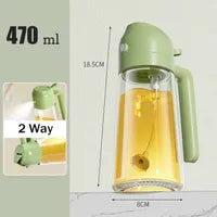 2-in-1 Oil Dispenser Bottle 470ml – Spray & Pour Oil Mister