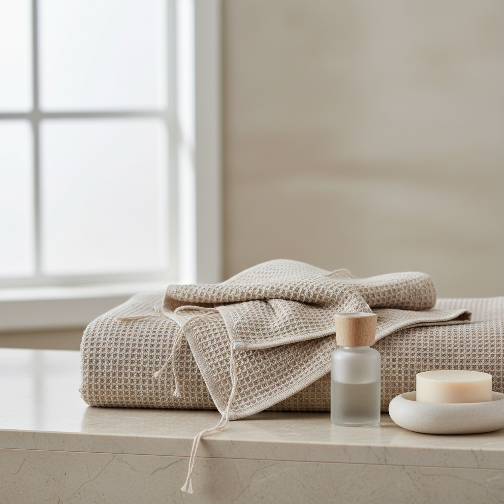 Waffle Weave Bath Towel Set – Absorbent & Quick-Dry Luxury Towels