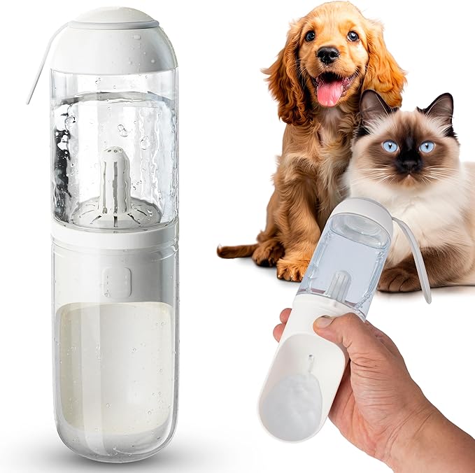 Portable Pet Water Bottle – Leak-Proof One-Hand Dispenser for Dogs & Cats