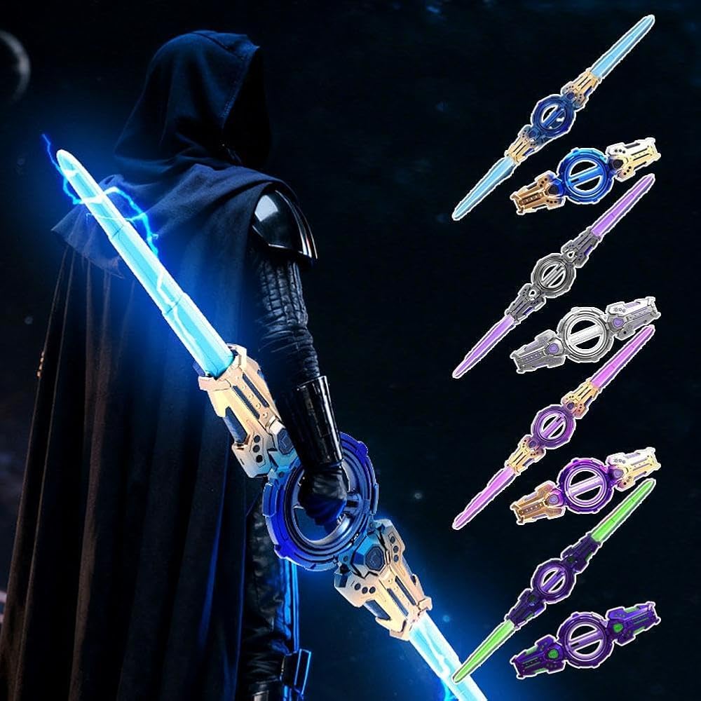 Double-Ended Retractable Lightsaber Toy – Double Blade Kids Sword