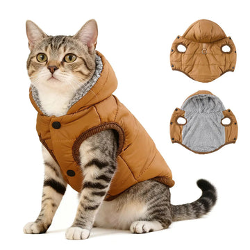 Cozy Hooded Pet Jacket - Warm Fleece Hoodie for Dogs & Cats