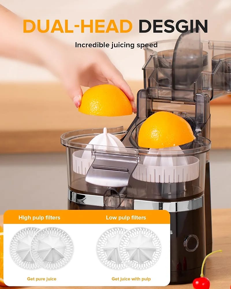 Dual Head Electric Juicer – Fast & Powerful Citrus & Fruit Juicer Machine