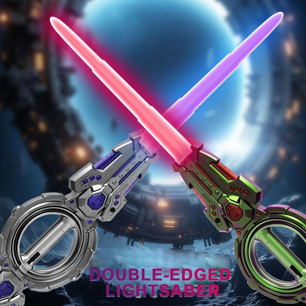 Double-Ended Retractable Lightsaber Toy – Double Blade Kids Sword