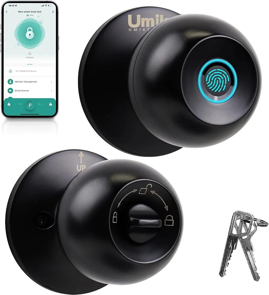 3-in-1 Smart Door Knob - Fingerprint + Keypad + App Control Smart Lock