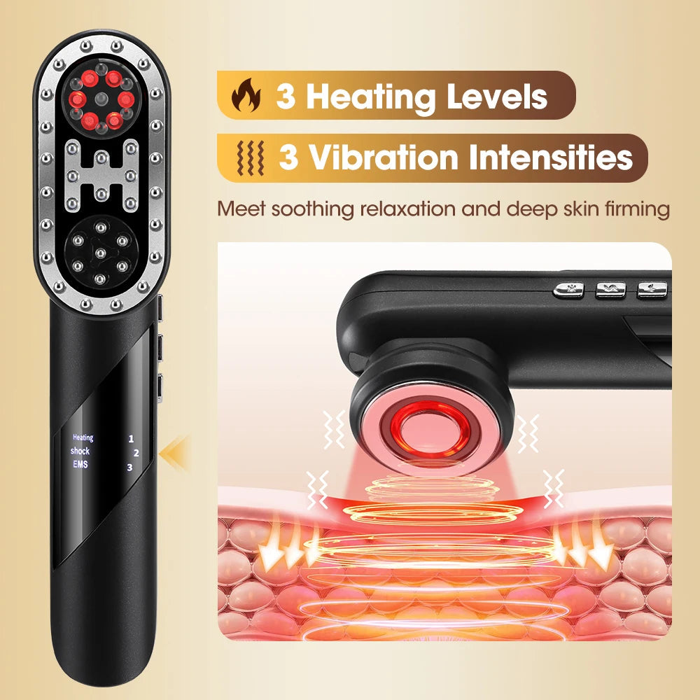 4-in-1 Electric Scalp Comb EMS Hair Growth Massager with Red Light