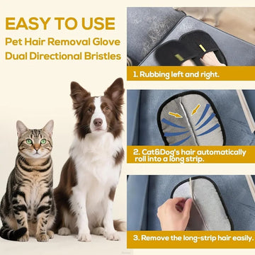 Pet Hair Removal Glove - Gentle Grooming & Deshedding Glove for Dogs & Cats