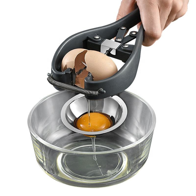 Stainless Steel Egg Cracker and Separator Tool - 2-in-1 Egg Cracker & Yolk Separator