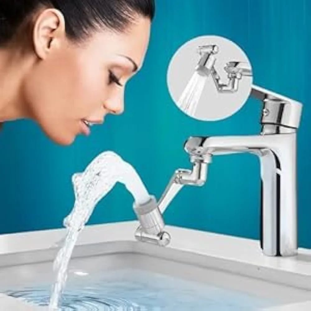Arm Swivel Faucet Extension – 360° Rotating Kitchen & Bathroom Tap Extender