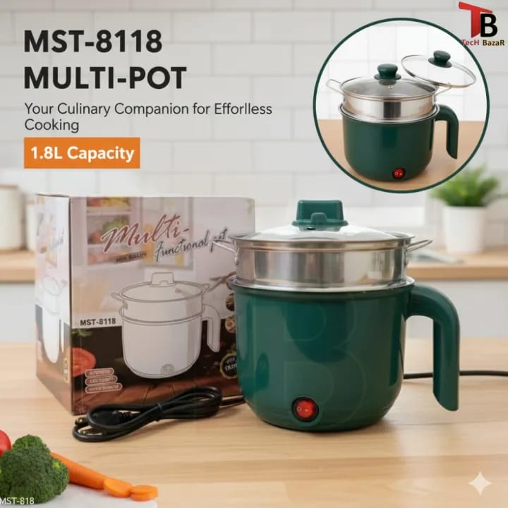 Electric Hot Pot 1.8L – Portable Mini Electric Cooker for Noodles, Soup & More