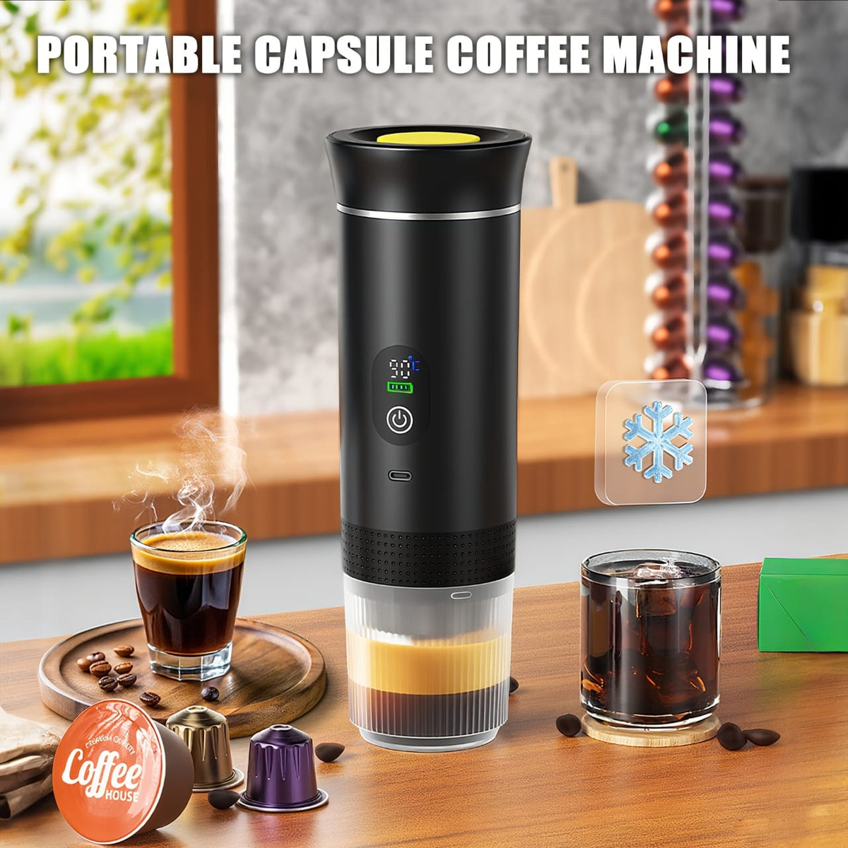 Portable Espresso Coffee Maker – Compact Travel Coffee Machine for Rich Espresso
