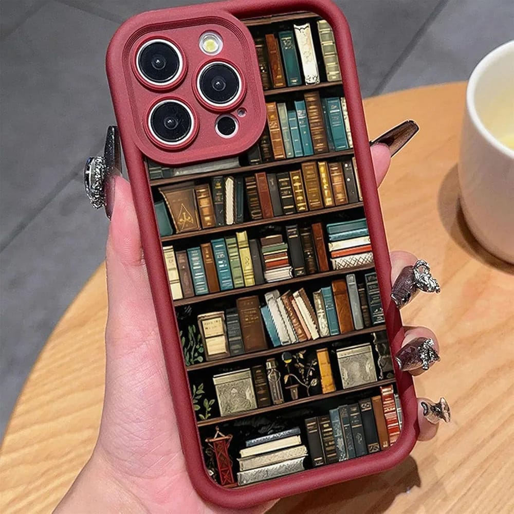 Book Shelf Silicone iPhone Case – Cute 3D Bookshelf Design Protective Cover