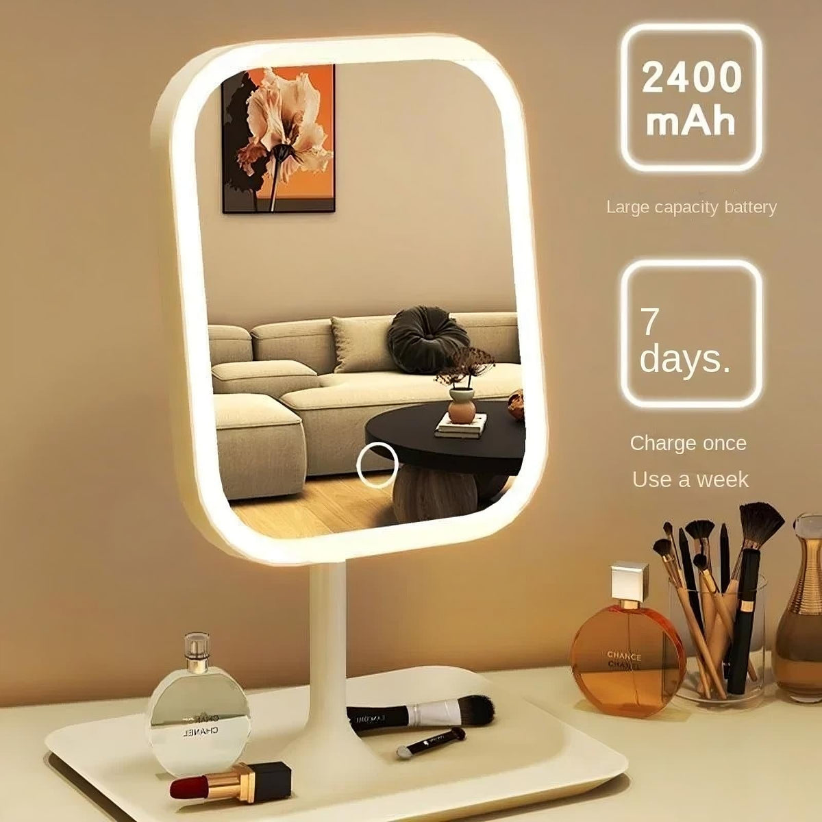LED Makeup Mirror – Lighted Vanity Mirror with Adjustable Brightness