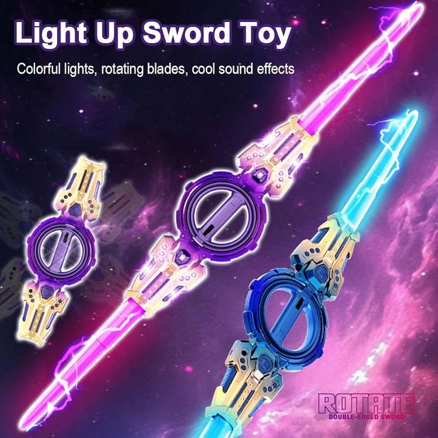 Double-Ended Retractable Lightsaber Toy – Double Blade Kids Sword