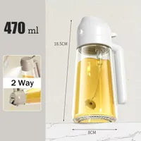 2-in-1 Oil Dispenser Bottle 470ml – Spray & Pour Oil Mister